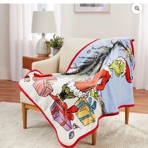 Grinch Holiday Throw Blanket - Multicolor